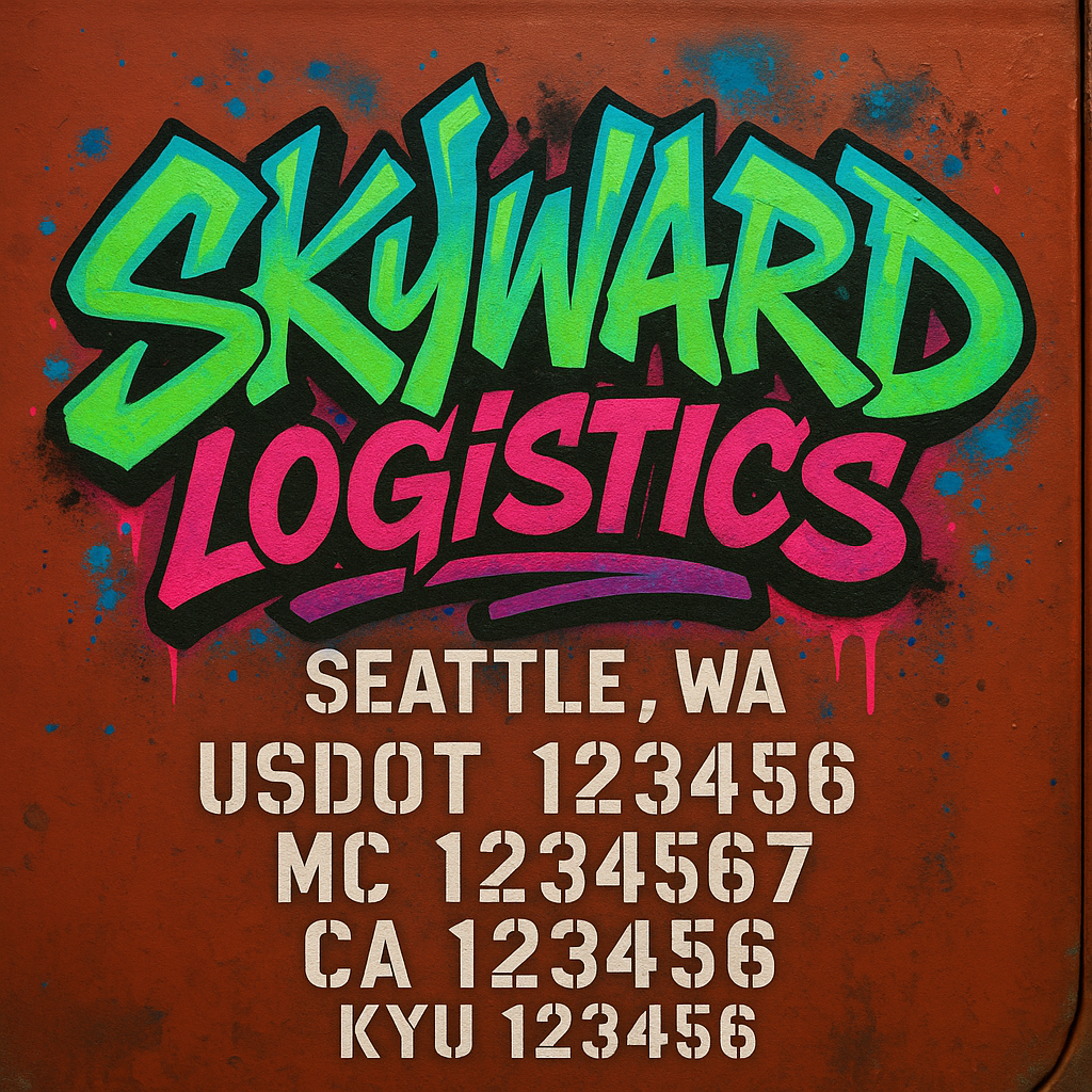 Custom Truck Door Decal Sticker Lettering with Trucking Name or Company Name, City & State, US DOT, MC, CA, KYU, GVW, VIN Sign (Set of 2)
