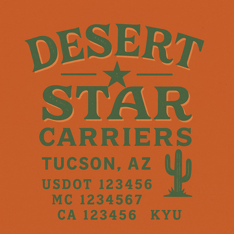 Custom Truck Door Decal Sticker Lettering with Trucking Name or Company Name, City & State, US DOT, MC, CA, KYU, GVW, VIN Sign (Set of 2)