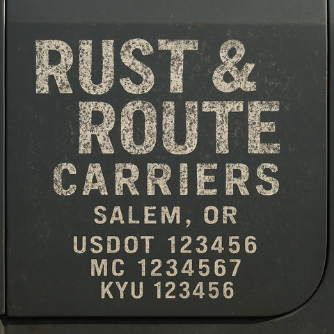 Custom Truck Door Decal Sticker Lettering with Trucking Name or Company Name, City & State, US DOT, MC, CA, KYU, GVW, VIN Sign (Set of 2)