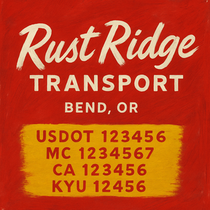 Custom Truck Door Decal Sticker Lettering with Trucking Name or Company Name, City & State, US DOT, MC, CA, KYU, GVW, VIN Sign (Set of 2)