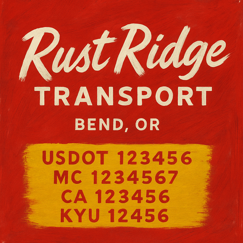 Custom Truck Door Decal Sticker Lettering with Trucking Name or Company Name, City & State, US DOT, MC, CA, KYU, GVW, VIN Sign (Set of 2)