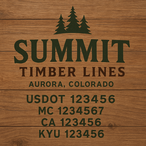 Custom Truck Door Decal Sticker Lettering with Trucking Name or Company Name, City & State, US DOT, MC, CA, KYU, GVW, VIN Sign (Set of 2)