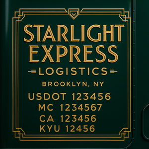 Custom Truck Door Decal Sticker Lettering with Trucking Name or Company Name, City & State, US DOT, MC, CA, KYU, GVW, VIN Sign (Set of 2)