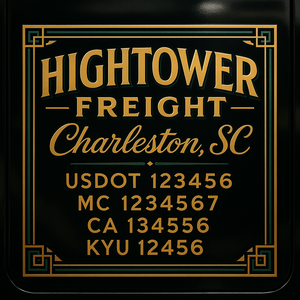 Custom Truck Door Decal Sticker Lettering with Trucking Name or Company Name, City & State, US DOT, MC, CA, KYU, GVW, VIN Sign (Set of 2)