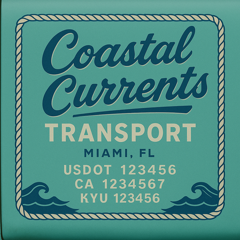Custom Truck Door Decal Sticker Lettering with Trucking Name or Company Name, City & State, US DOT, MC, CA, KYU, GVW, VIN Sign (Set of 2)