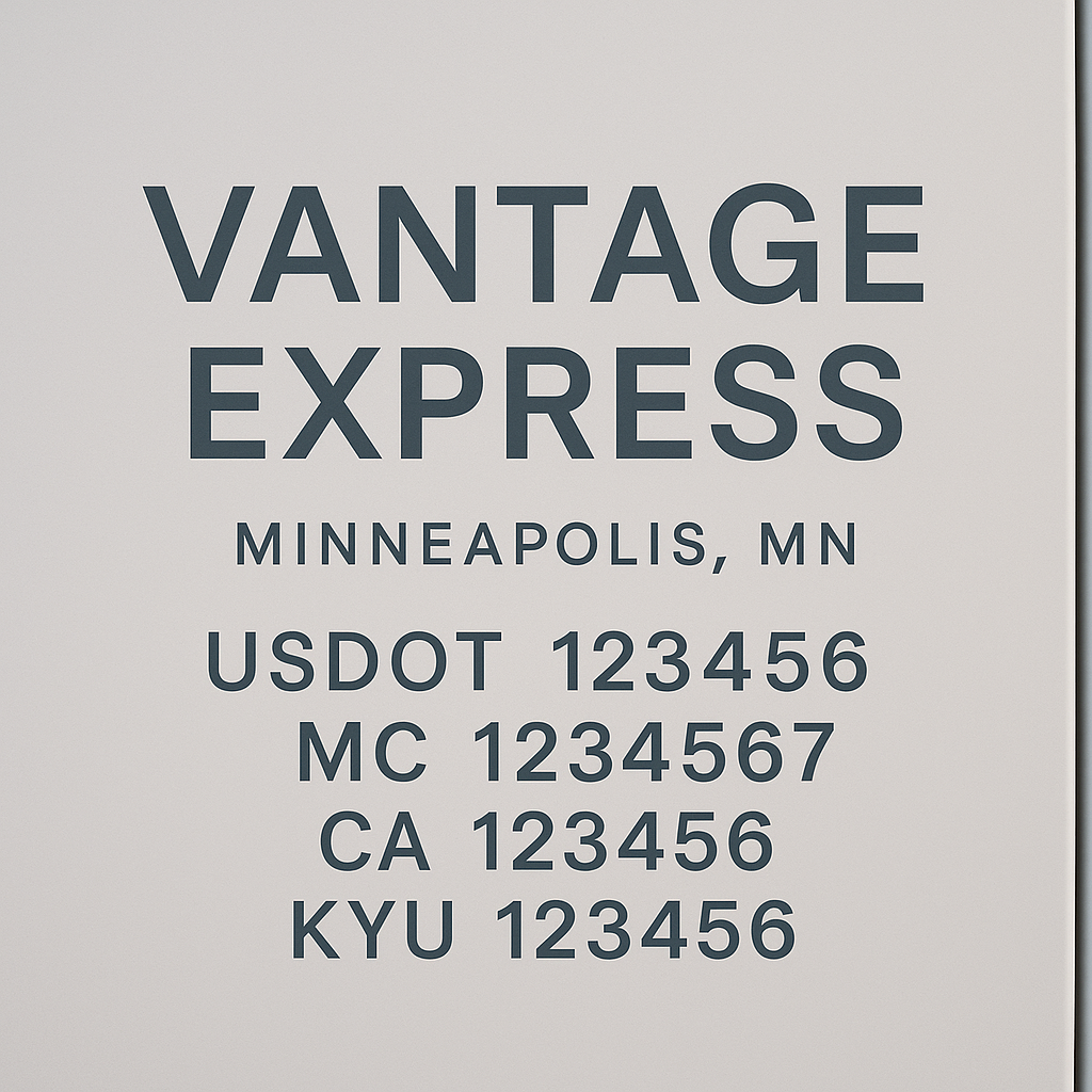 Custom Truck Door Decal Sticker Lettering with Trucking Name or Company Name, City & State, US DOT, MC, CA, KYU, GVW, VIN Sign (Set of 2)