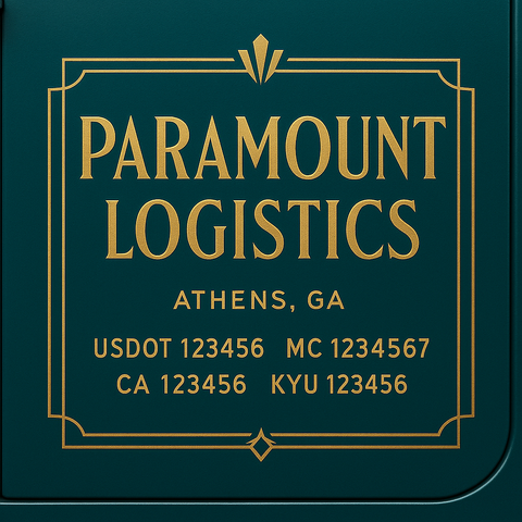 Custom Truck Door Decal Sticker Lettering with Trucking Name or Company Name, City & State, US DOT, MC, CA, KYU, GVW, VIN Sign (Set of 2)