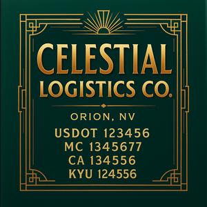 Custom Truck Door Decal Sticker Lettering with Trucking Name or Company Name, City & State, US DOT, MC, CA, KYU, GVW, VIN Sign (Set of 2)