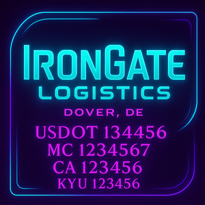 Custom Truck Door Decal Sticker Lettering with Trucking Name or Company Name, City & State, US DOT, MC, CA, KYU, GVW, VIN Sign (Set of 2)