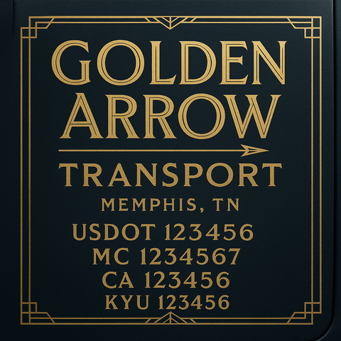 Custom Truck Door Decal Sticker Lettering with Trucking Name or Company Name, City & State, US DOT, MC, CA, KYU, GVW, VIN Sign (Set of 2)
