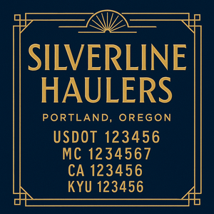 Custom Truck Door Decal Sticker Lettering with Trucking Name or Company Name, City & State, US DOT, MC, CA, KYU, GVW, VIN Sign (Set of 2)