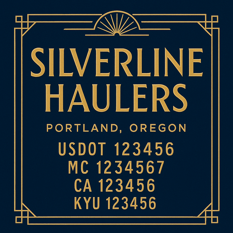 Custom Truck Door Decal Sticker Lettering with Trucking Name or Company Name, City & State, US DOT, MC, CA, KYU, GVW, VIN Sign (Set of 2)
