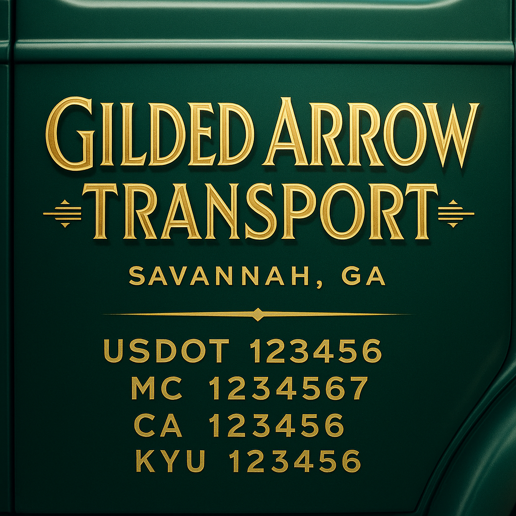Custom Truck Door Decal Sticker Lettering with Trucking Name or Company Name, City & State, US DOT, MC, CA, KYU, GVW, VIN Sign (Set of 2)