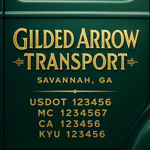 Custom Truck Door Decal Sticker Lettering with Trucking Name or Company Name, City & State, US DOT, MC, CA, KYU, GVW, VIN Sign (Set of 2)