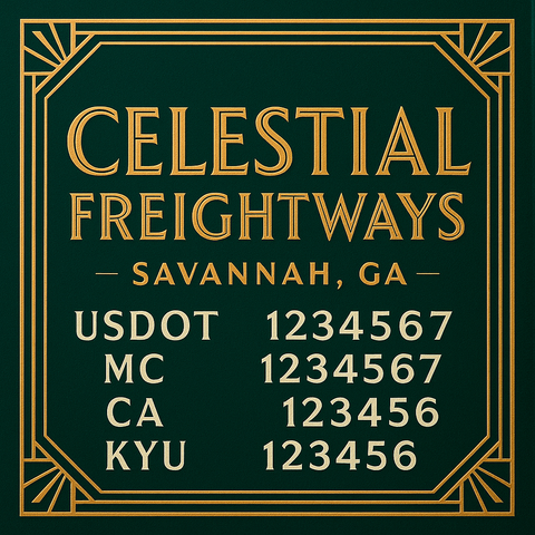 Custom Truck Door Decal Sticker Lettering with Trucking Name or Company Name, City & State, US DOT, MC, CA, KYU, GVW, VIN Sign (Set of 2)
