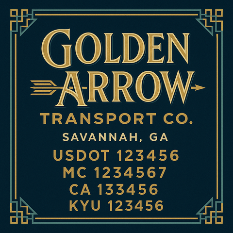 Custom Truck Door Decal Sticker Lettering with Trucking Name or Company Name, City & State, US DOT, MC, CA, KYU, GVW, VIN Sign (Set of 2)