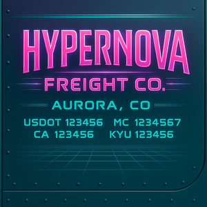 Custom Truck Door Decal Sticker Lettering with Trucking Name or Company Name, City & State, US DOT, MC, CA, KYU, GVW, VIN Sign (Set of 2)