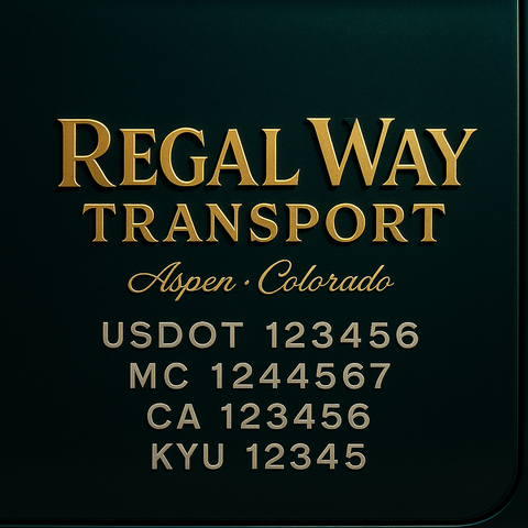 Custom Truck Door Decal Sticker Lettering with Trucking Name or Company Name, City & State, US DOT, MC, CA, KYU, GVW, VIN Sign (Set of 2)