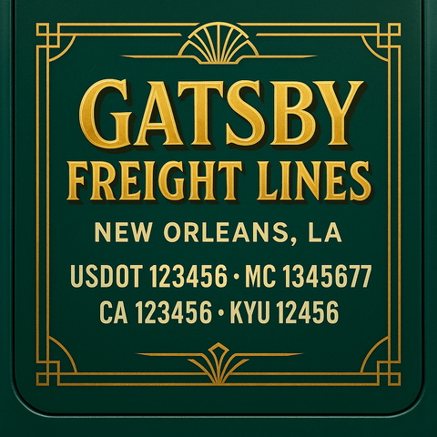 Custom Truck Door Decal Sticker Lettering with Trucking Name or Company Name, City & State, US DOT, MC, CA, KYU, GVW, VIN Sign (Set of 2)