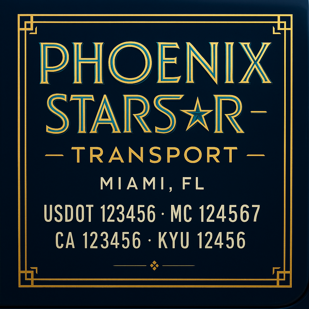 Custom Truck Door Decal Sticker Lettering with Trucking Name or Company Name, City & State, US DOT, MC, CA, KYU, GVW, VIN Sign (Set of 2)
