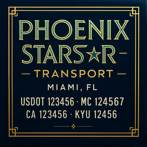 Custom Truck Door Decal Sticker Lettering with Trucking Name or Company Name, City & State, US DOT, MC, CA, KYU, GVW, VIN Sign (Set of 2)