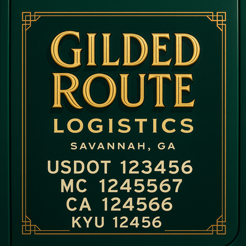 Custom Truck Door Decal Sticker Lettering with Trucking Name or Company Name, City & State, US DOT, MC, CA, KYU, GVW, VIN Sign (Set of 2)