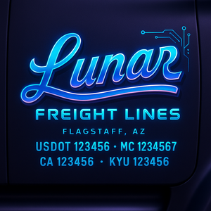 Custom Truck Door Decal Sticker Lettering with Trucking Name or Company Name, City & State, US DOT, MC, CA, KYU, GVW, VIN Sign (Set of 2)