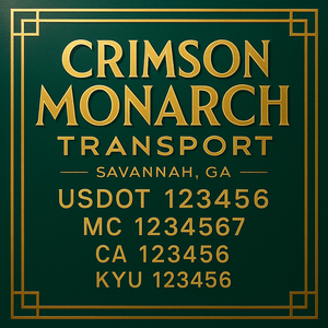 Custom Truck Door Decal Sticker Lettering with Trucking Name or Company Name, City & State, US DOT, MC, CA, KYU, GVW, VIN Sign (Set of 2) (Copy) (Copy)
