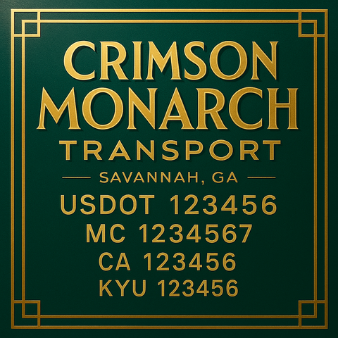 Custom Truck Door Decal Sticker Lettering with Trucking Name or Company Name, City & State, US DOT, MC, CA, KYU, GVW, VIN Sign (Set of 2) (Copy) (Copy)