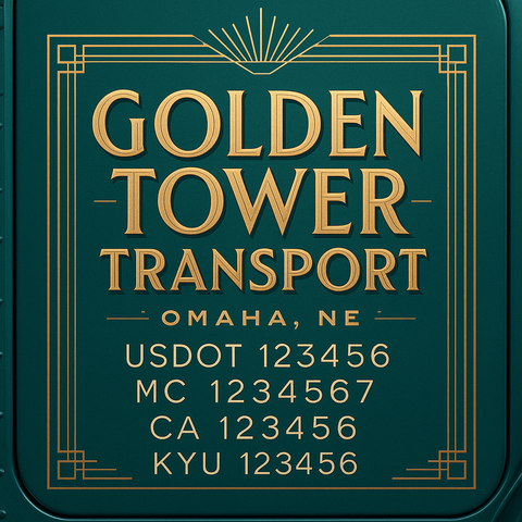 Custom Truck Door Decal Sticker Lettering with Trucking Name or Company Name, City & State, US DOT, MC, CA, KYU, GVW, VIN Sign (Set of 2) (Copy) (Copy) (Copy)