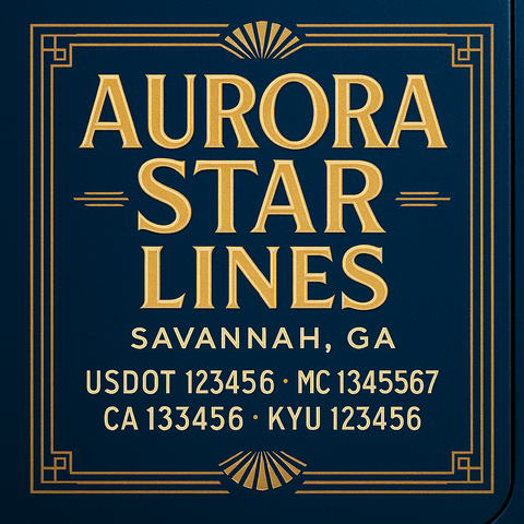 Custom Truck Door Decal Sticker Lettering with Trucking Name or Company Name, City & State, US DOT, MC, CA, KYU, GVW, VIN Sign (Set of 2)