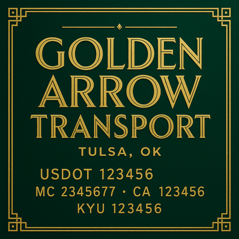 Custom Truck Door Decal Sticker Lettering with Trucking Name or Company Name, City & State, US DOT, MC, CA, KYU, GVW, VIN Sign (Set of 2)