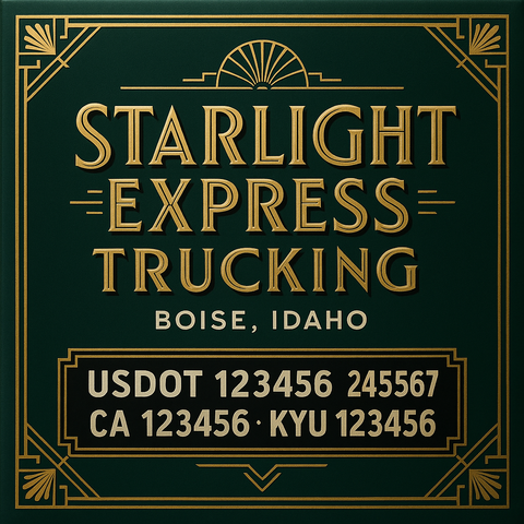 Custom Truck Door Decal Sticker Lettering with Trucking Name or Company Name, City & State, US DOT, MC, CA, KYU, GVW, VIN Sign (Set of 2)