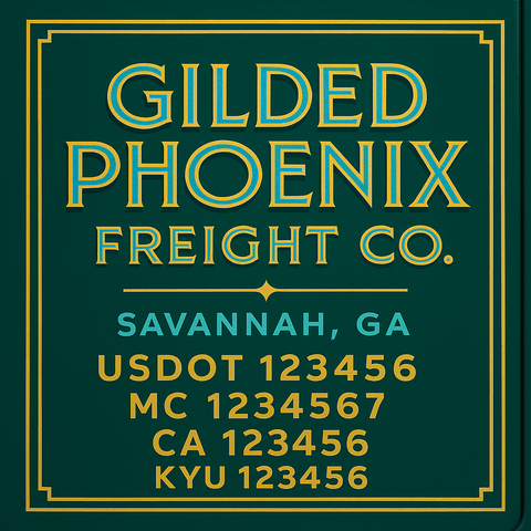 Custom Truck Door Decal Sticker Lettering with Trucking Name or Company Name, City & State, US DOT, MC, CA, KYU, GVW, VIN Sign (Set of 2)