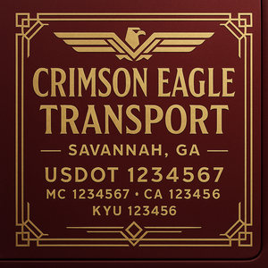 Custom Truck Door Decal Sticker Lettering with Trucking Name or Company Name, City & State, US DOT, MC, CA, KYU, GVW, VIN Sign (Set of 2)