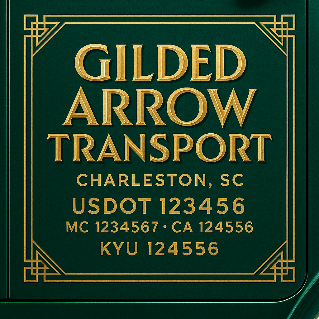 Custom Truck Door Decal Sticker Lettering with Trucking Name or Company Name, City & State, US DOT, MC, CA, KYU, GVW, VIN Sign (Set of 2)