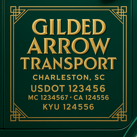 Custom Truck Door Decal Sticker Lettering with Trucking Name or Company Name, City & State, US DOT, MC, CA, KYU, GVW, VIN Sign (Set of 2)