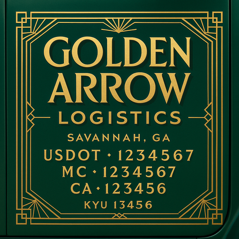 Custom Truck Door Decal Sticker Lettering with Trucking Name or Company Name, City & State, US DOT, MC, CA, KYU, GVW, VIN Sign (Set of 2)