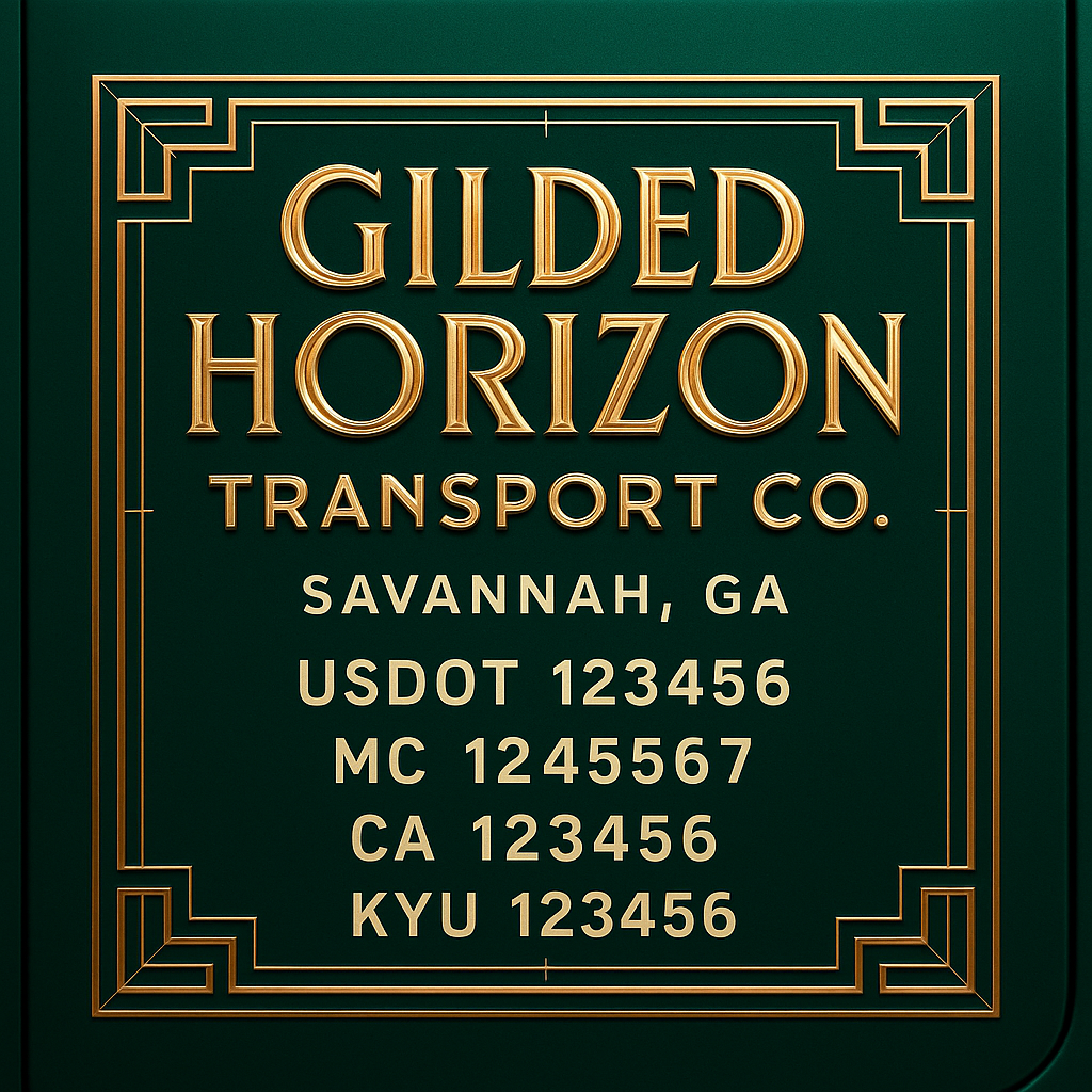 Custom Truck Door Decal Sticker Lettering with Trucking Name or Company Name, City & State, US DOT, MC, CA, KYU, GVW, VIN Sign (Set of 2)
