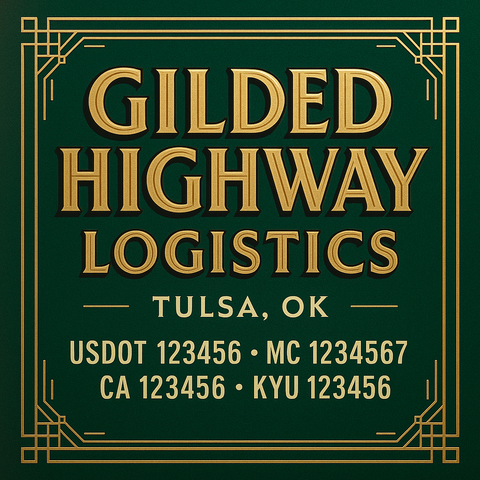 Custom Truck Door Decal Sticker Lettering with Trucking Name or Company Name, City & State, US DOT, MC, CA, KYU, GVW, VIN Sign (Set of 2)
