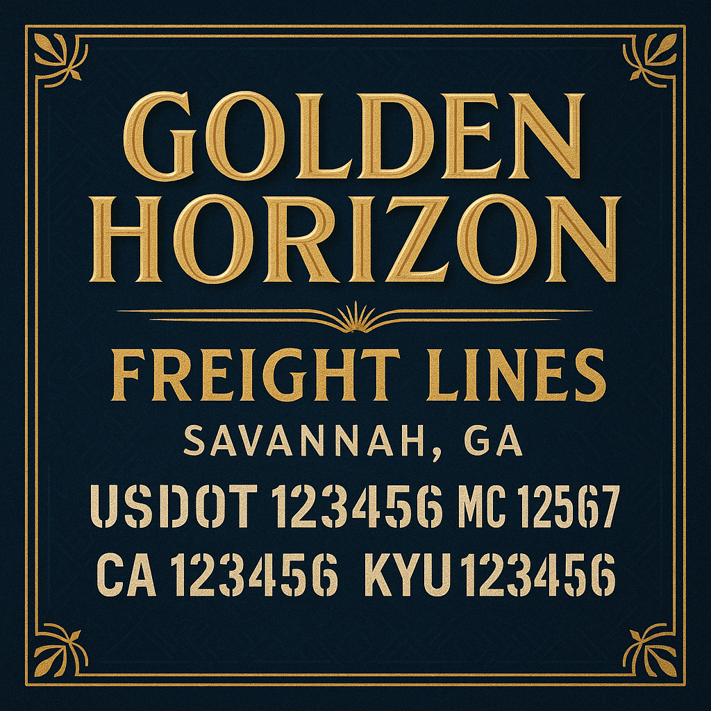 Custom Truck Door Decal Sticker Lettering with Trucking Name or Company Name, City & State, US DOT, MC, CA, KYU, GVW, VIN Sign (Set of 2)