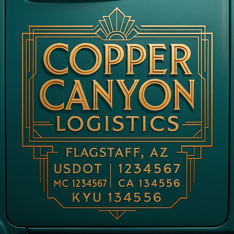 Custom Truck Door Decal Sticker Lettering with Trucking Name or Company Name, City & State, US DOT, MC, CA, KYU, GVW, VIN Sign (Set of 2)