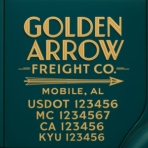 Custom Truck Door Decal Sticker Lettering with Trucking Name or Company Name, City & State, US DOT, MC, CA, KYU, GVW, VIN Sign (Set of 2)