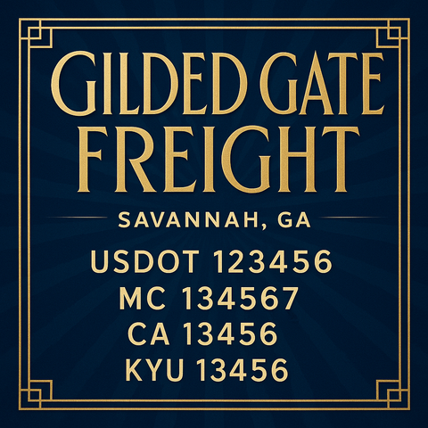 Custom Truck Door Decal Sticker Lettering with Trucking Name or Company Name, City & State, US DOT, MC, CA, KYU, GVW, VIN Sign (Set of 2)