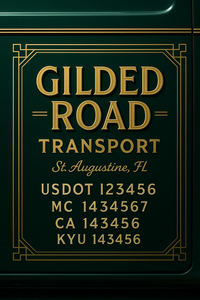 Custom Truck Door Decal Sticker Lettering with Trucking Name or Company Name, City & State, US DOT, MC, CA, KYU, GVW, VIN Sign (Set of 2)