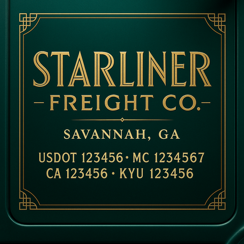 Custom Truck Door Decal Sticker Lettering with Trucking Name or Company Name, City & State, US DOT, MC, CA, KYU, GVW, VIN Sign (Set of 2)