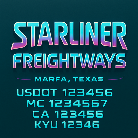 Custom Truck Door Decal Sticker Lettering with Trucking Name or Company Name, City & State, US DOT, MC, CA, KYU, GVW, VIN Sign (Set of 2)