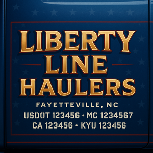 Custom Truck Door Decal Sticker Lettering with Trucking Name or Company Name, City & State, US DOT, MC, CA, KYU, GVW, VIN Sign (Set of 2)