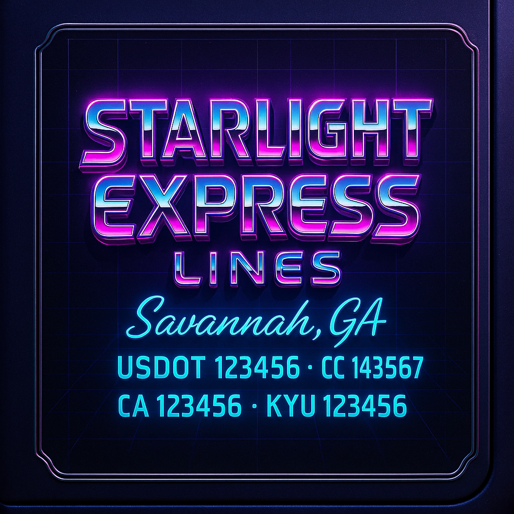 Custom Truck Door Decal Sticker Lettering with Trucking Name or Company Name, City & State, US DOT, MC, CA, KYU, GVW, VIN Sign (Set of 2)
