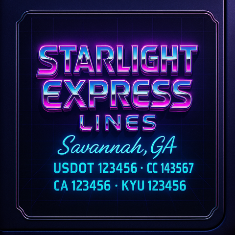 Custom Truck Door Decal Sticker Lettering with Trucking Name or Company Name, City & State, US DOT, MC, CA, KYU, GVW, VIN Sign (Set of 2)